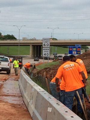 Erosion Control project on I-235 in Oklahoma City