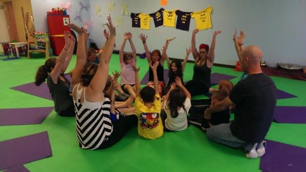 Family yoga class.