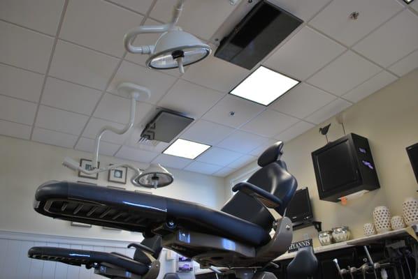 Televisions above every treatment chair playing movies for your children while they get their work done!