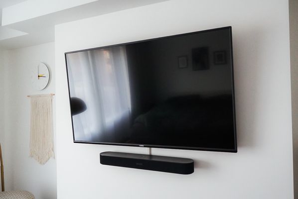 Television mounting and sound bar installation