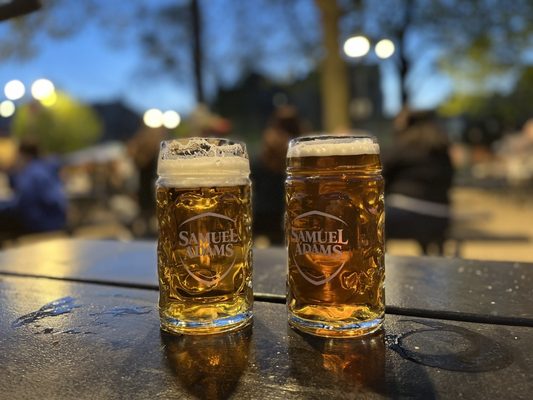 Tired Czech beer with mug