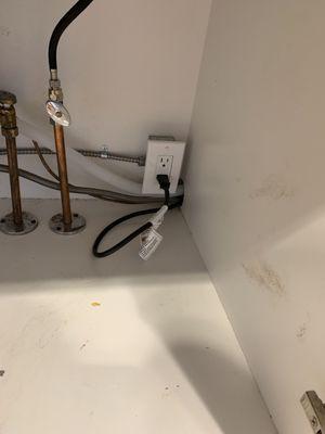 Outlet moved closer to dishwasher