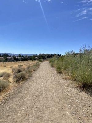 The trail leading to Gojack Park.