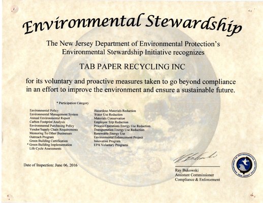 Environmental stewardship award