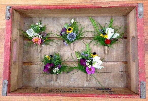 Wild flower boutonnières.