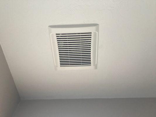 Here is the bathroom fan they put in.