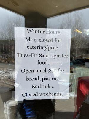 Winter hours