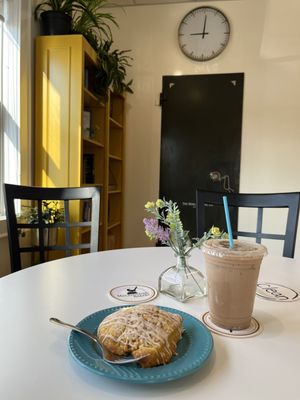 Pumpkin scone and iced chai