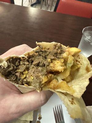 Look at this yummy amazingness! California burrito with carne asada