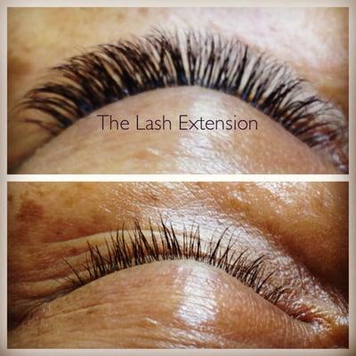 Actual client. Un-retouched photo. Lovely full, fluffy volume lashes.