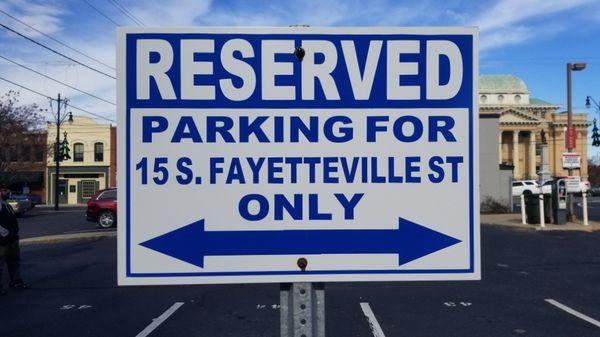 We have reserved parking for our clients at the rear of the building. Use the Worth St. to enter the parking lot.