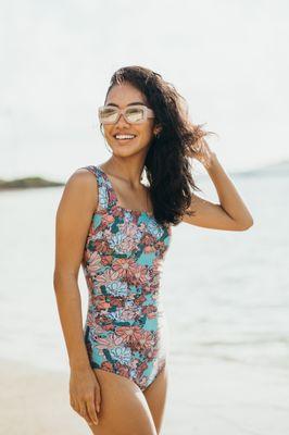 Maui Floral Thick Strap One Piece. One of our all time favorites!