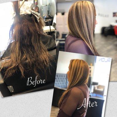 Haircut highlights color correction