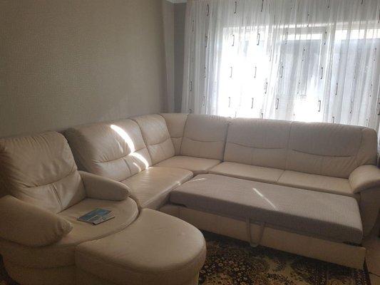 Italian leather sectional sofa by ESF. Photo provided by customer