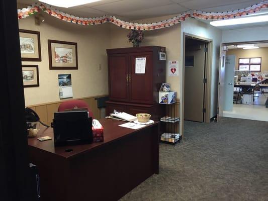 Front desk area