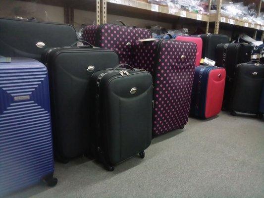 All different size luggages and backpacks