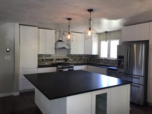 HTI did a great job on our granite! Not one seam in the whole kitchen! The island is is nearly 7' x 7'!