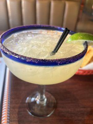 Lime Margarita with salt on rim