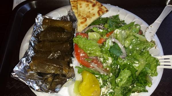 Salad was OK,  grape leaves were so bad couldn't eat them