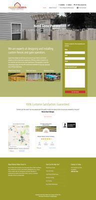 Custom website design for Warner Robins Fence Company. 6 months after launch the site tripled his sales.