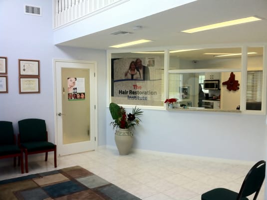 Front desk and office view from entrance.