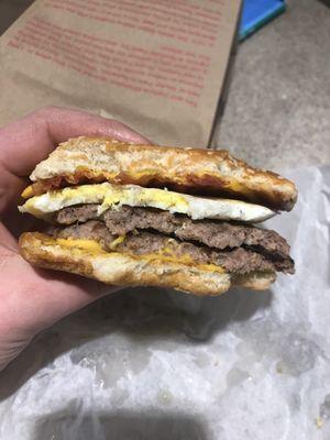 Bacon egg double cheeseburger