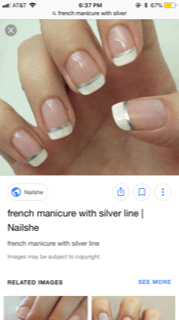 the photo I showed her of the nails I wanted