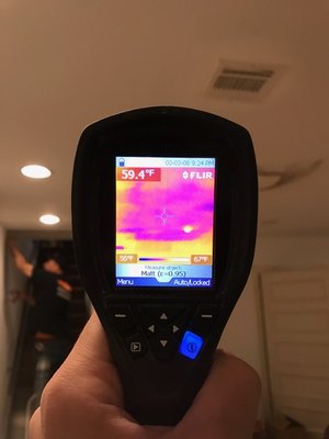 Thermo Image cameras help to locate areas of  moisture that may have been missed if only using non-penetrating meters.