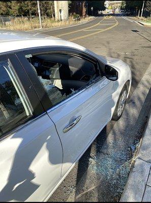 Broken door glass installation