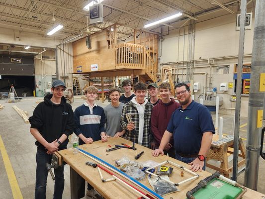 Hands on training with Wallenpaupack High School trades classes!