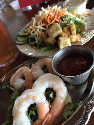 Shrimp cocktail and house salad