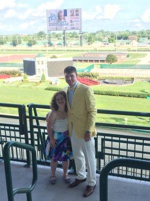 Matthew and his sister, Rose, at Churchill Downs