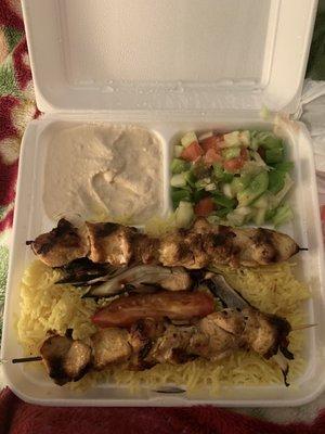 Chicken kabob only comes with two kabobs