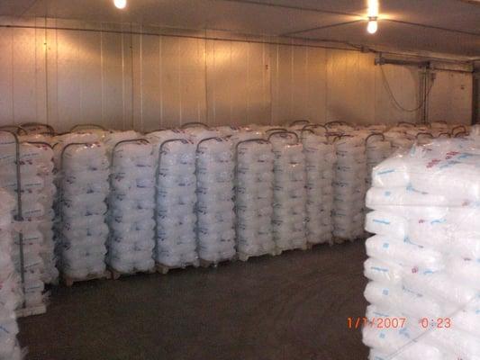 8 lb bags of ice for convenience stores and merchandisers.