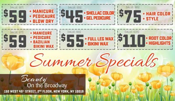 Amazing Spring / Summer Specials.