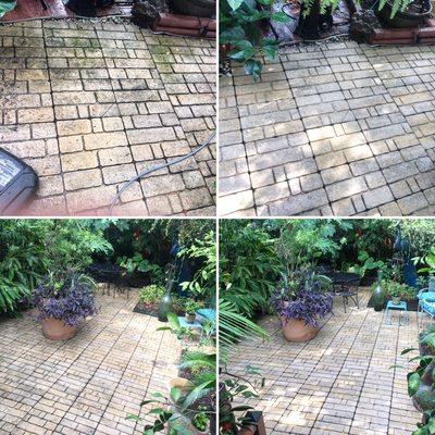 Before/After patio cleaning