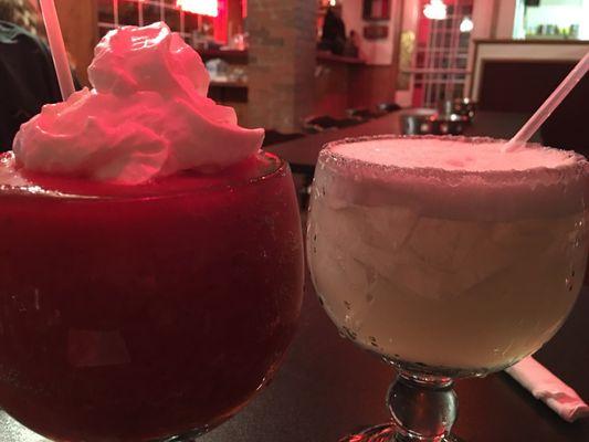 Strawberry daiquiri & margarita- YUMMY!