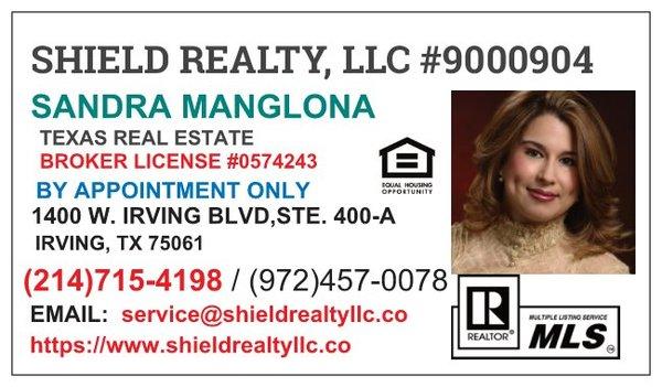 Sandra Manglona with Shield Realty. LLC.