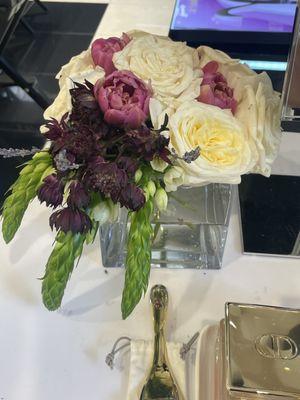 Table Arrangement With Glass Vase