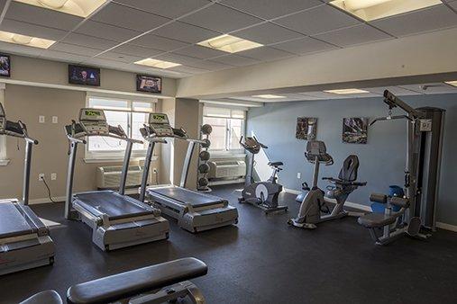 Fitness center with TV