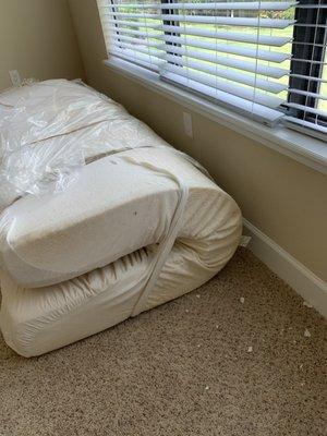 $35.00 for this addition charge for a natural latex mattress,that arrived ripped & dirty. Experience movers, no.