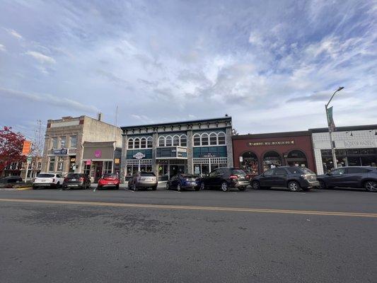 Front of building on spring street 
Trading Post mini mall