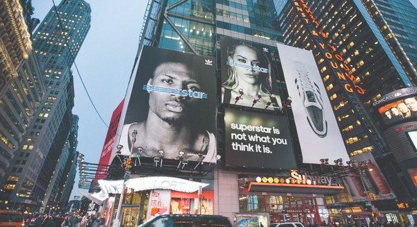 Ad campaign design for Adidas Superstars: Times Square billboards