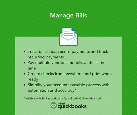 The Numbers Girl, LLC powers with Quickbooks Online to manage bills