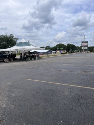 The produce stand that sets up in the summer