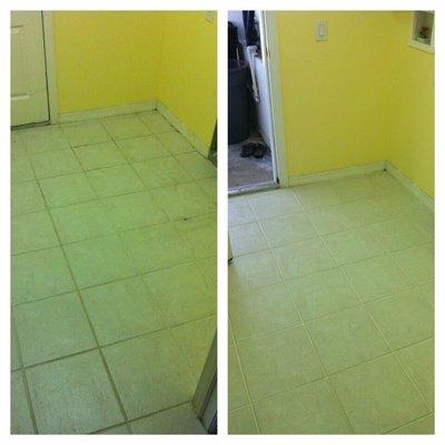 Tile & grout restoration before & after