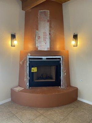 Firebox installed.   Plaster begins next week