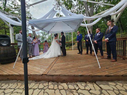 Wedding in the woods ceremony