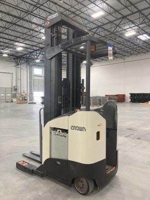 Crown Single-Depth Reach Truck, Made in the USA