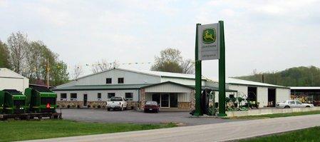 This is a full service John Deere dealership with parts, service and equipment for sale for hay, turf, construction, and agriculture.